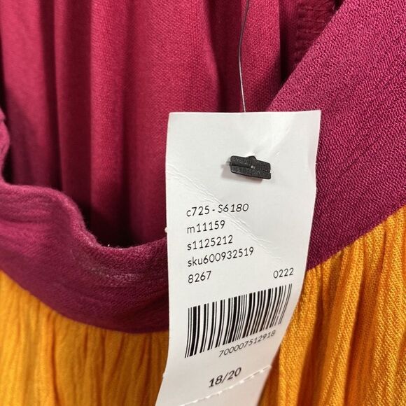 Lane Bryant Colorblock Maxi Dress 18/20 Plus Size Halter Crisscross Back Resort - Picture 8 of 13